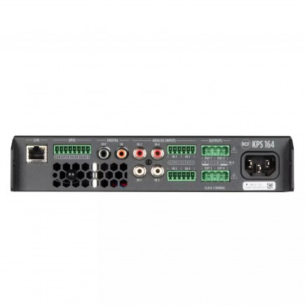 RCF KPS 164 Kompaktowy wzmacniacz czterokanałowy z DSP, 4x 160 W @ 4Ω, 2x 320 W @ 100 V